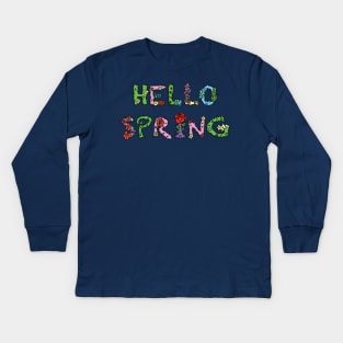 hello spring Kids Long Sleeve T-Shirt